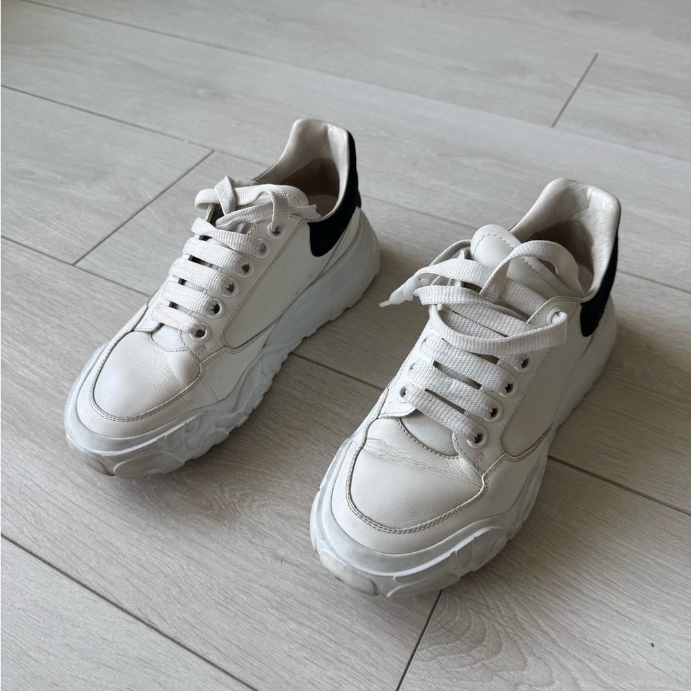 Alexander McQueen White Sneakers with Black Detail
